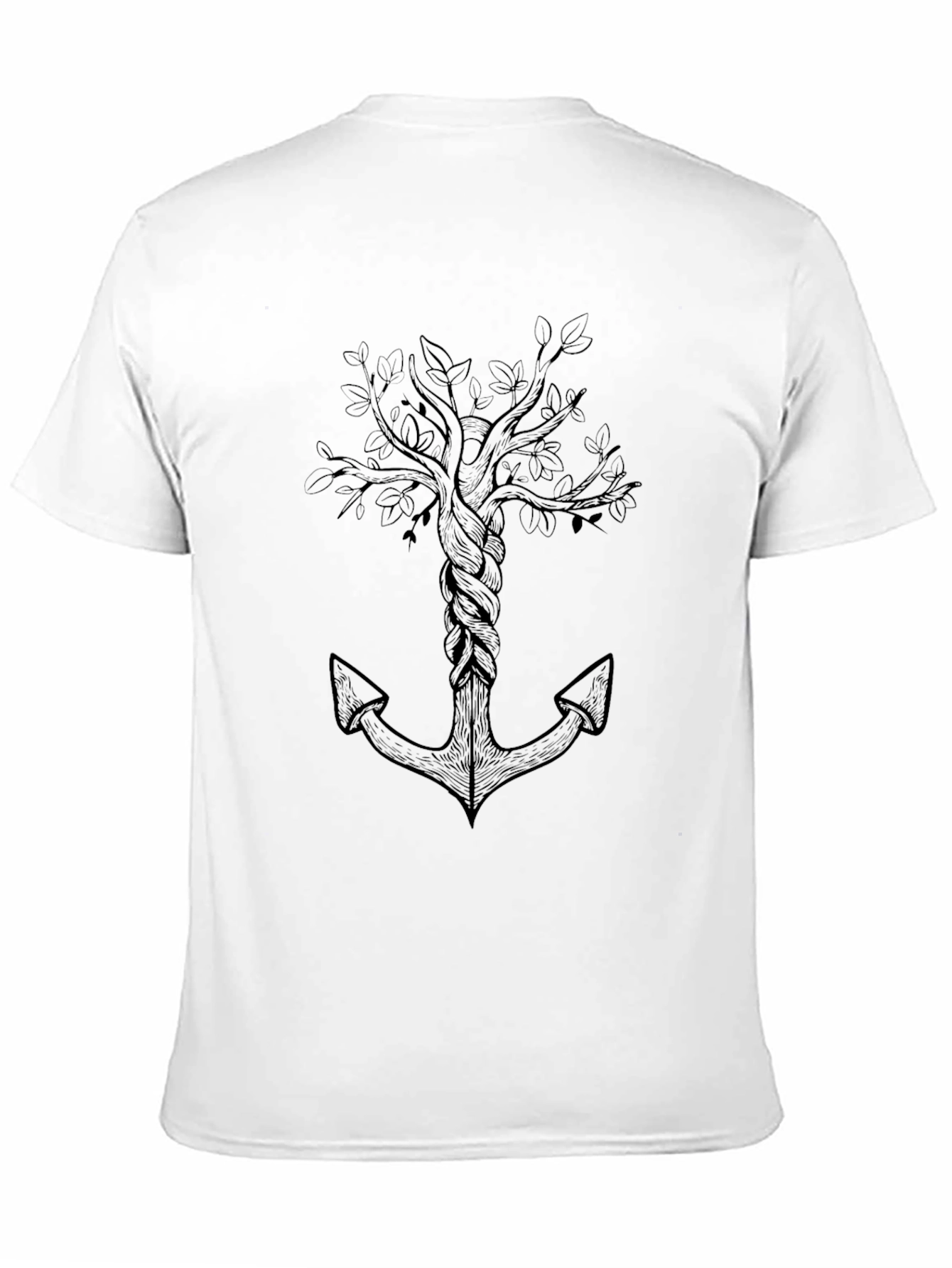 Anchor Tree Graphic Tee -  Mens Black T-Shirt