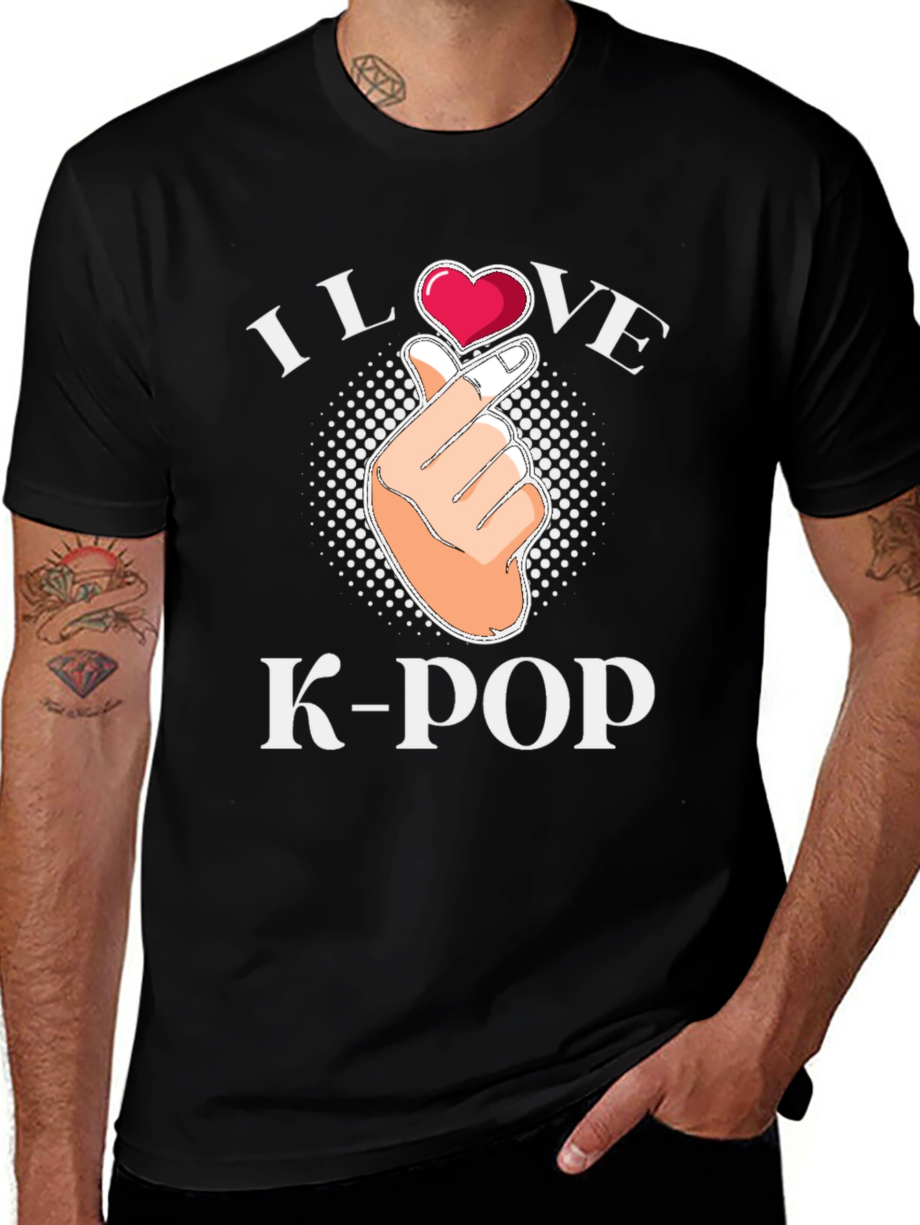 I Love K-Pop Heart Hand T-Shirt