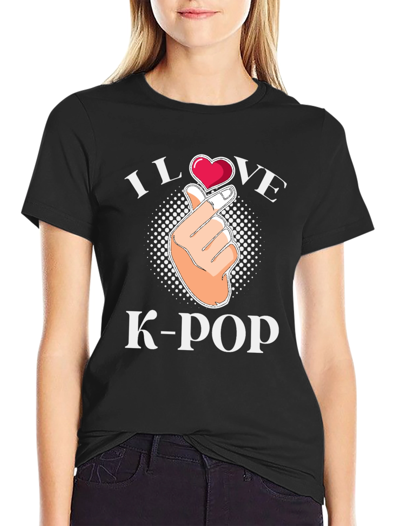 I Love K-Pop Heart Hand T-Shirt