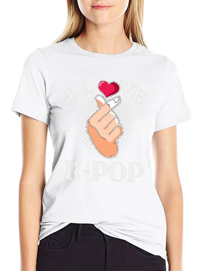 I Love K-Pop Heart Hand T-Shirt