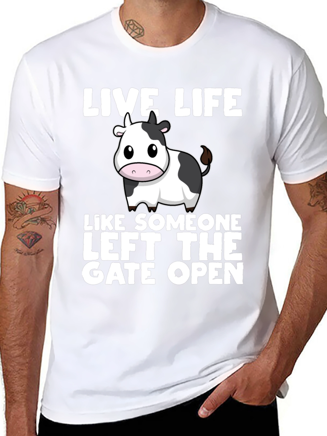 Live Life Cow T-Shirt: Left the Gate Open!