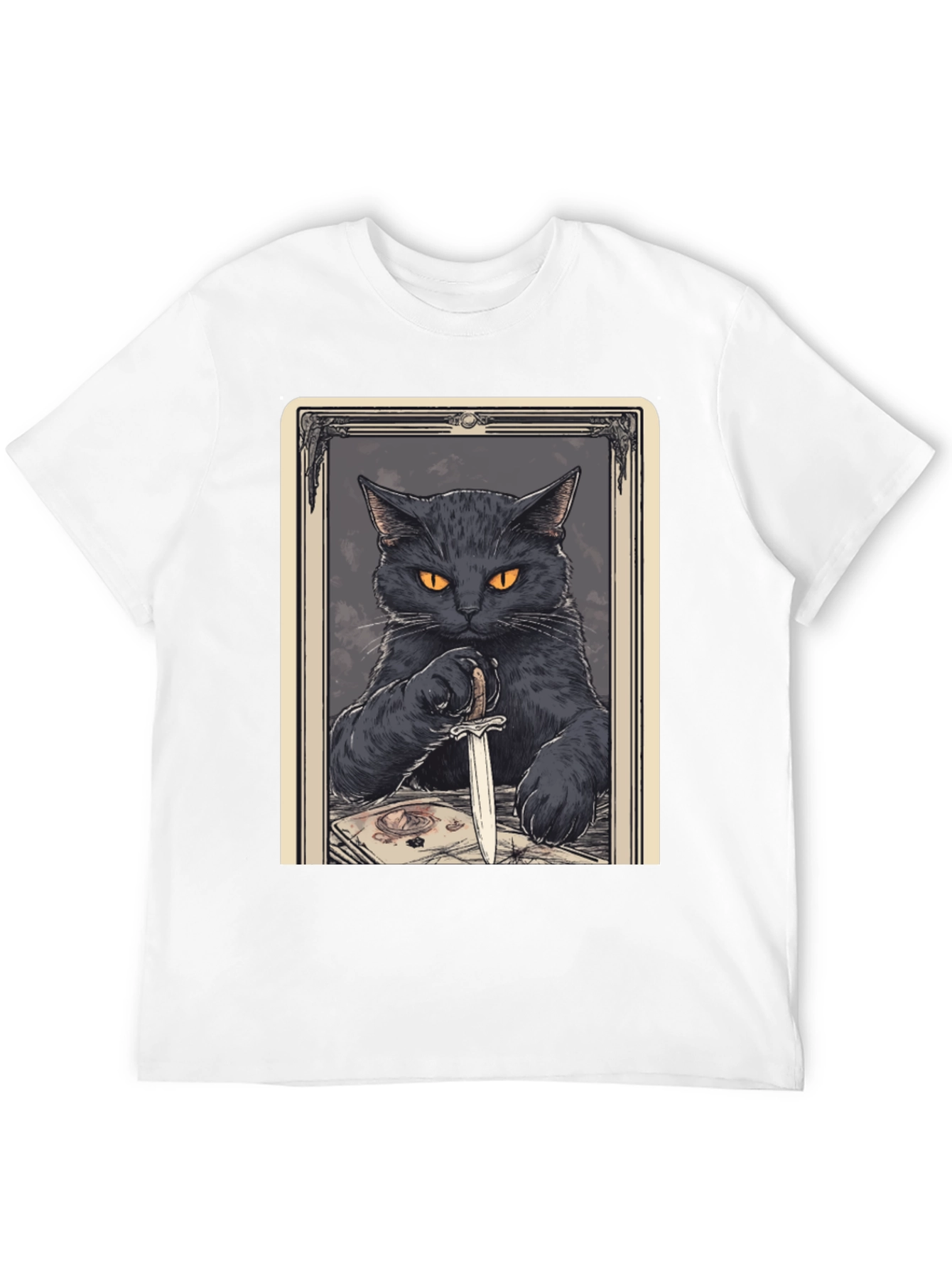 Black Cat Tarot Card Graphic T-Shirt