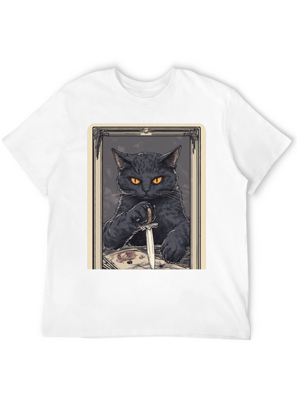 Black Cat Tarot Card Graphic T-Shirt