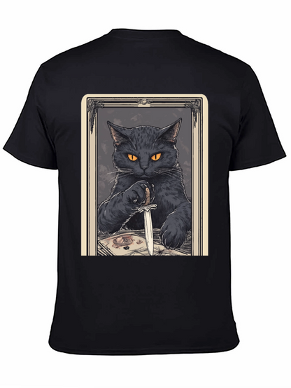 Black Cat Tarot Card Graphic T-Shirt