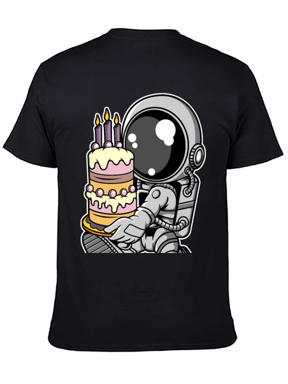 Astronaut Birthday Cake T-Shirt - Space Celebration Tee