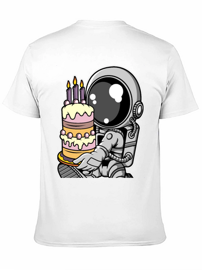 Astronaut Birthday Cake T-Shirt - Space Celebration Tee