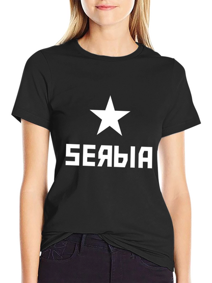 Serbia Star Graphic Tee - Mens Black T-Shirt