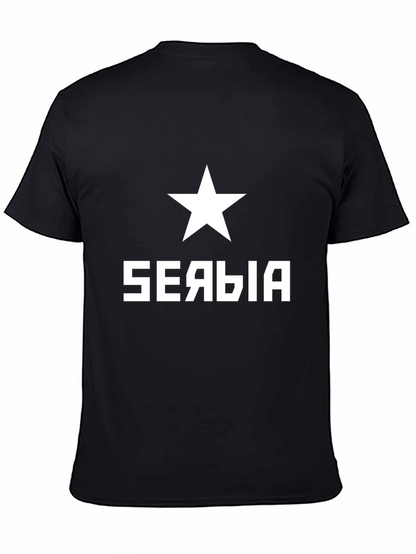 Serbia Star Graphic Tee - Mens Black T-Shirt