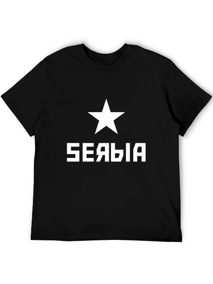 Serbia Star Graphic Tee - Mens Black T-Shirt