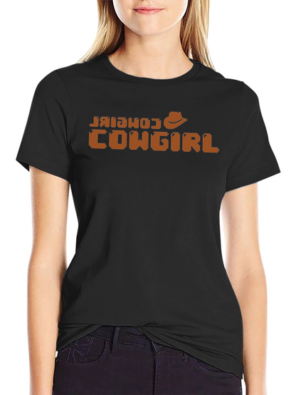 Retro Cowgirl Pixel Art T-Shirt - Western Style