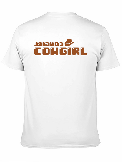 Retro Cowgirl Pixel Art T-Shirt - Western Style
