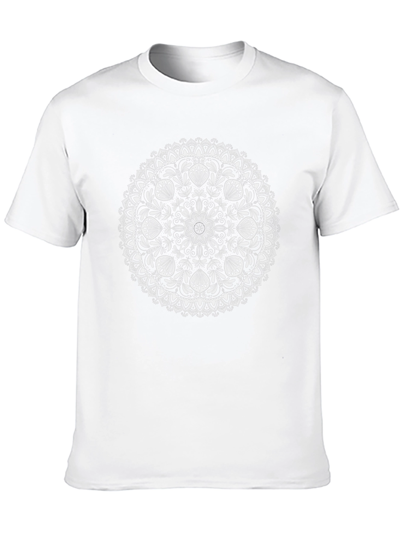 Black Mandala T-Shirt - Artistic Floral Design
