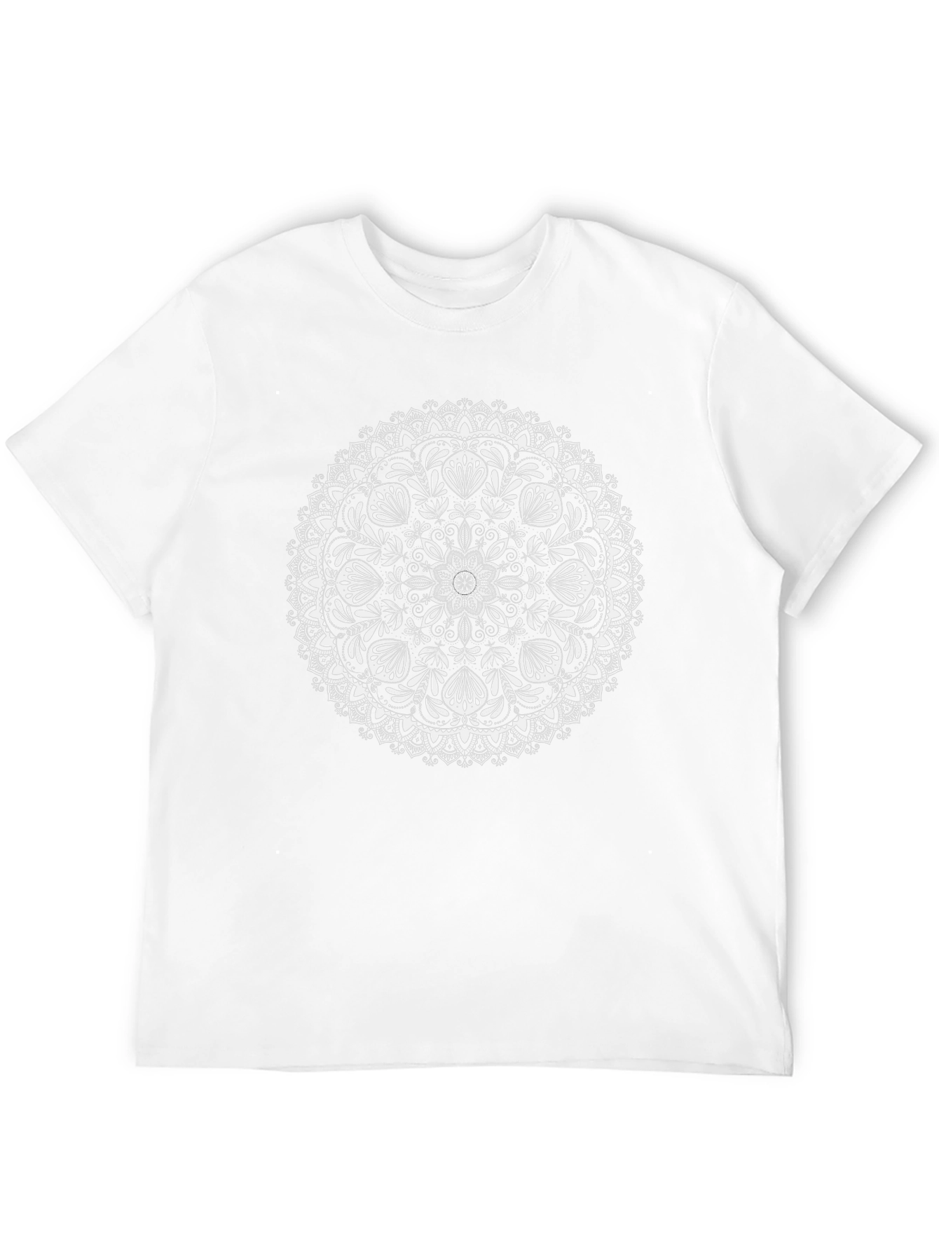 Black Mandala T-Shirt - Artistic Floral Design