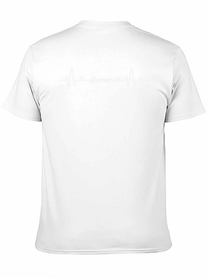 Diamonds Heartbeat Graphic Black T-Shirt