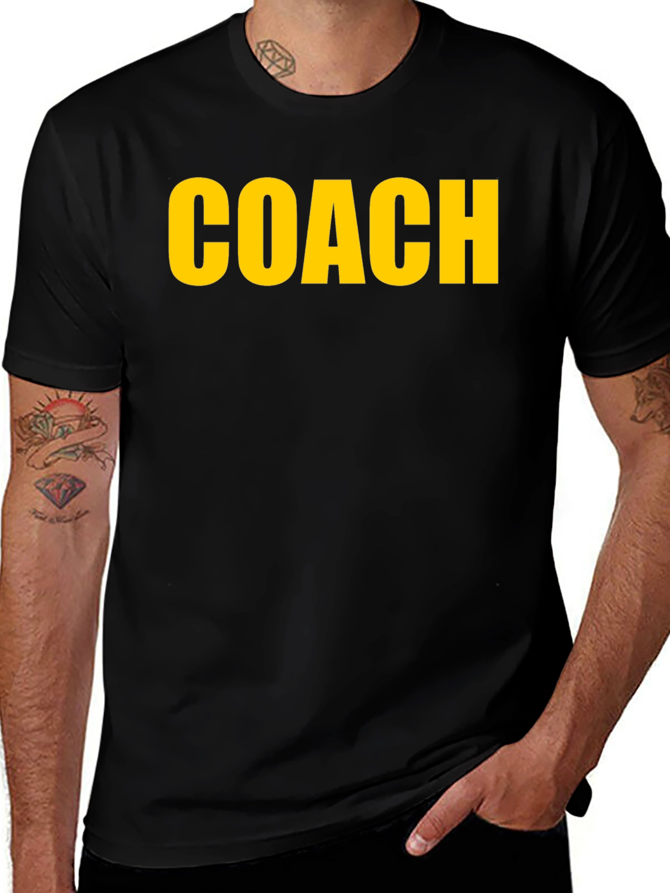 Coach T-Shirt - Bold Yellow Print on Black