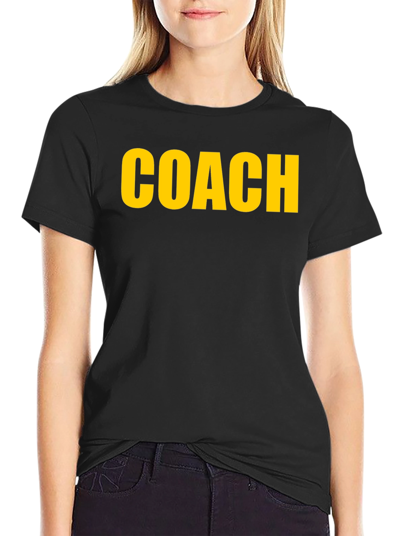 Coach T-Shirt - Bold Yellow Print on Black