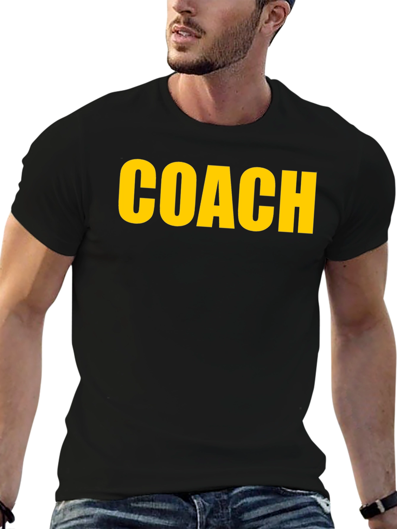 Coach T-Shirt - Bold Yellow Print on Black