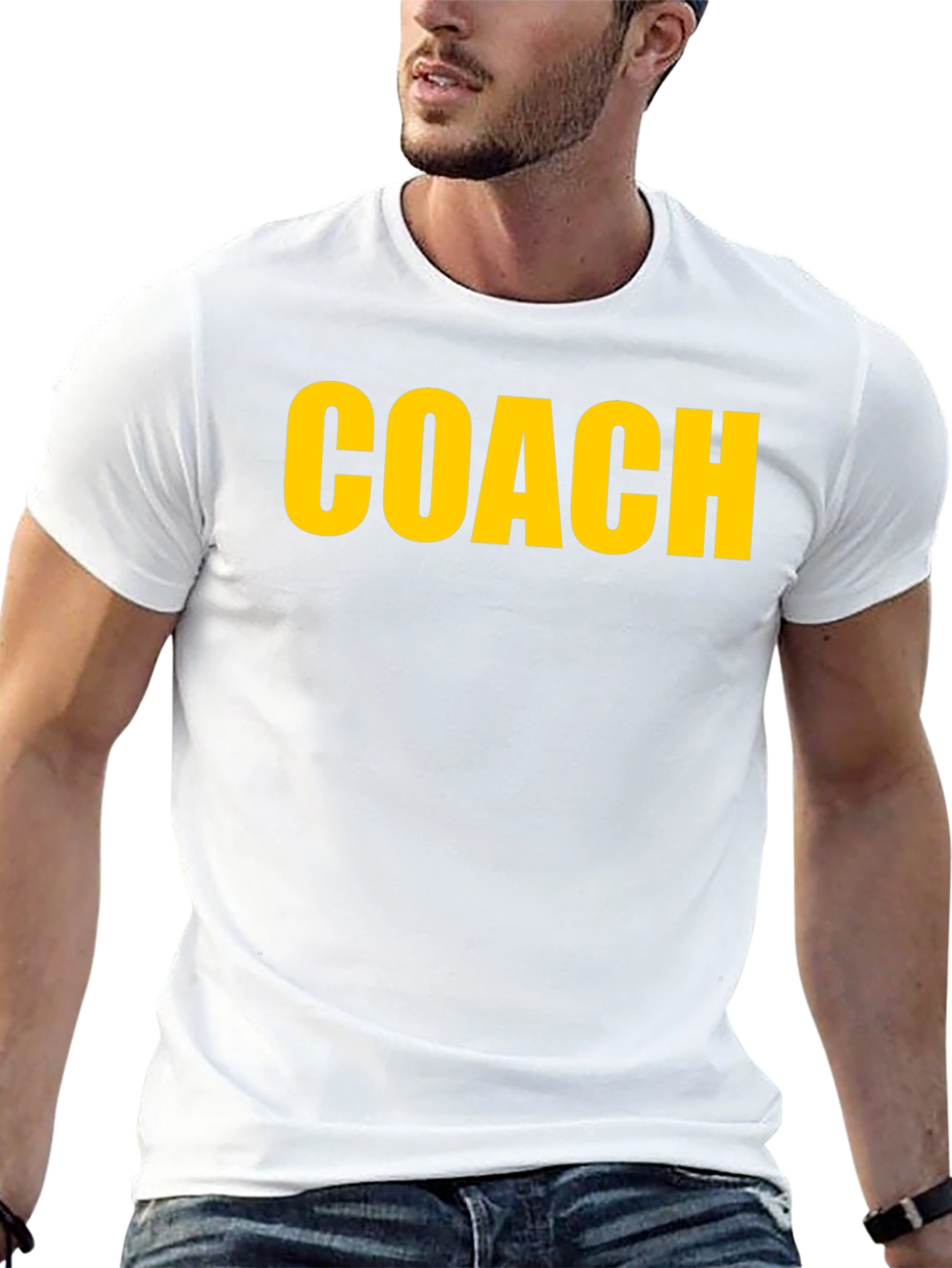 Coach T-Shirt - Bold Yellow Print on Black