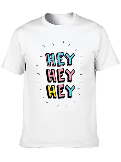 Hey Graphic Tee - Black Short Sleeve Shirt