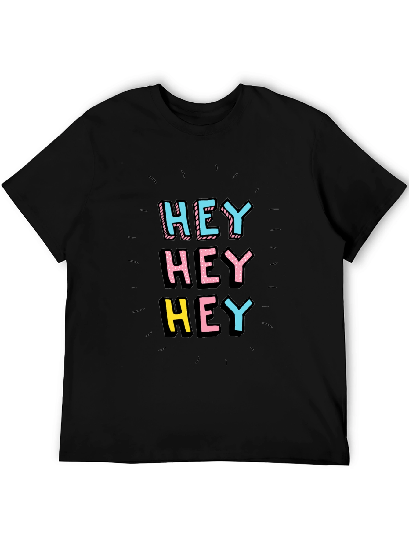 Hey Graphic Tee - Black Short Sleeve Shirt