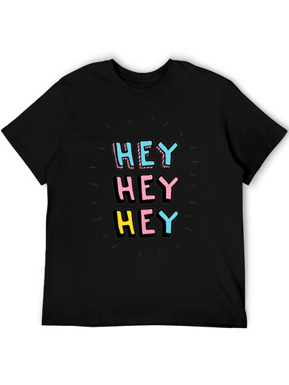 Hey Graphic Tee - Black Short Sleeve Shirt