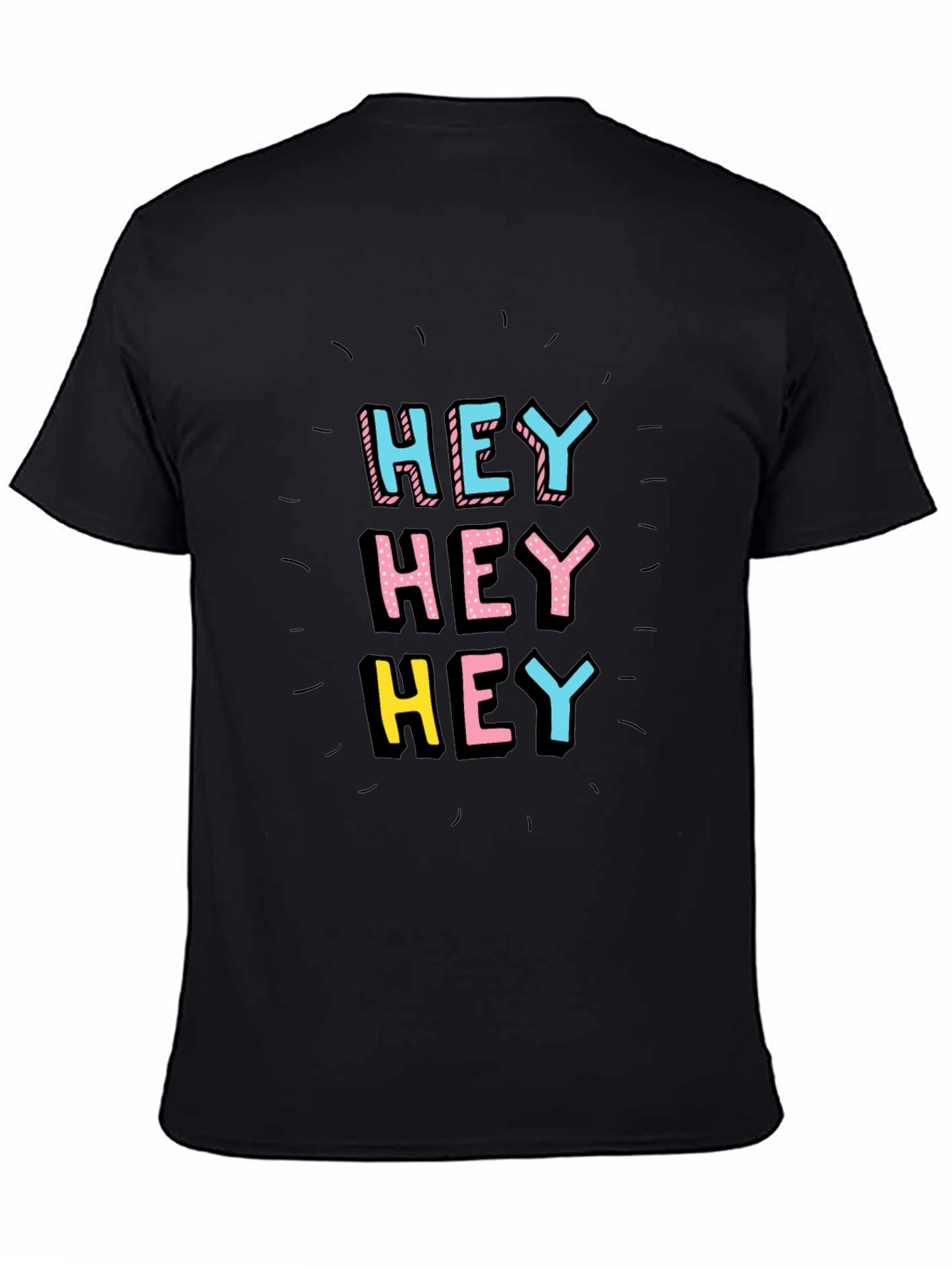 Hey Graphic Tee - Black Short Sleeve Shirt