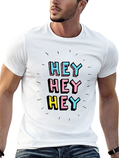 Hey Graphic Tee - Black Short Sleeve Shirt
