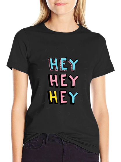 Hey Graphic Tee - Black Short Sleeve Shirt