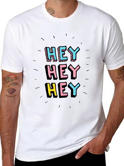 Hey Graphic Tee - Black Short Sleeve Shirt