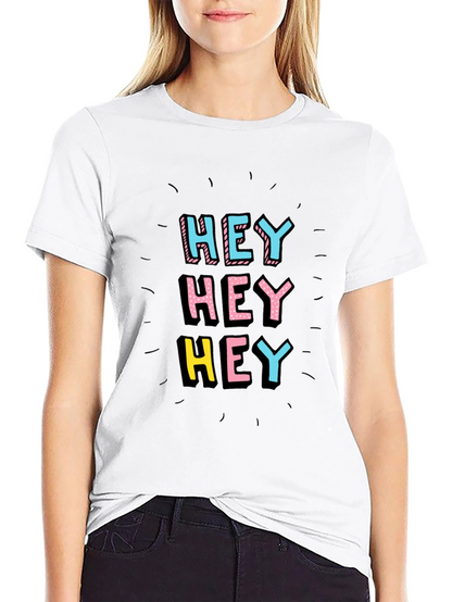 Hey Graphic Tee - Black Short Sleeve Shirt