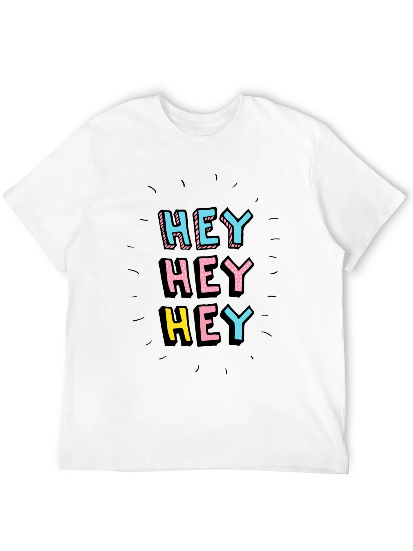 Hey Graphic Tee - Black Short Sleeve Shirt