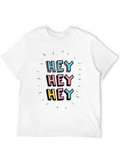 Hey Graphic Tee - Black Short Sleeve Shirt