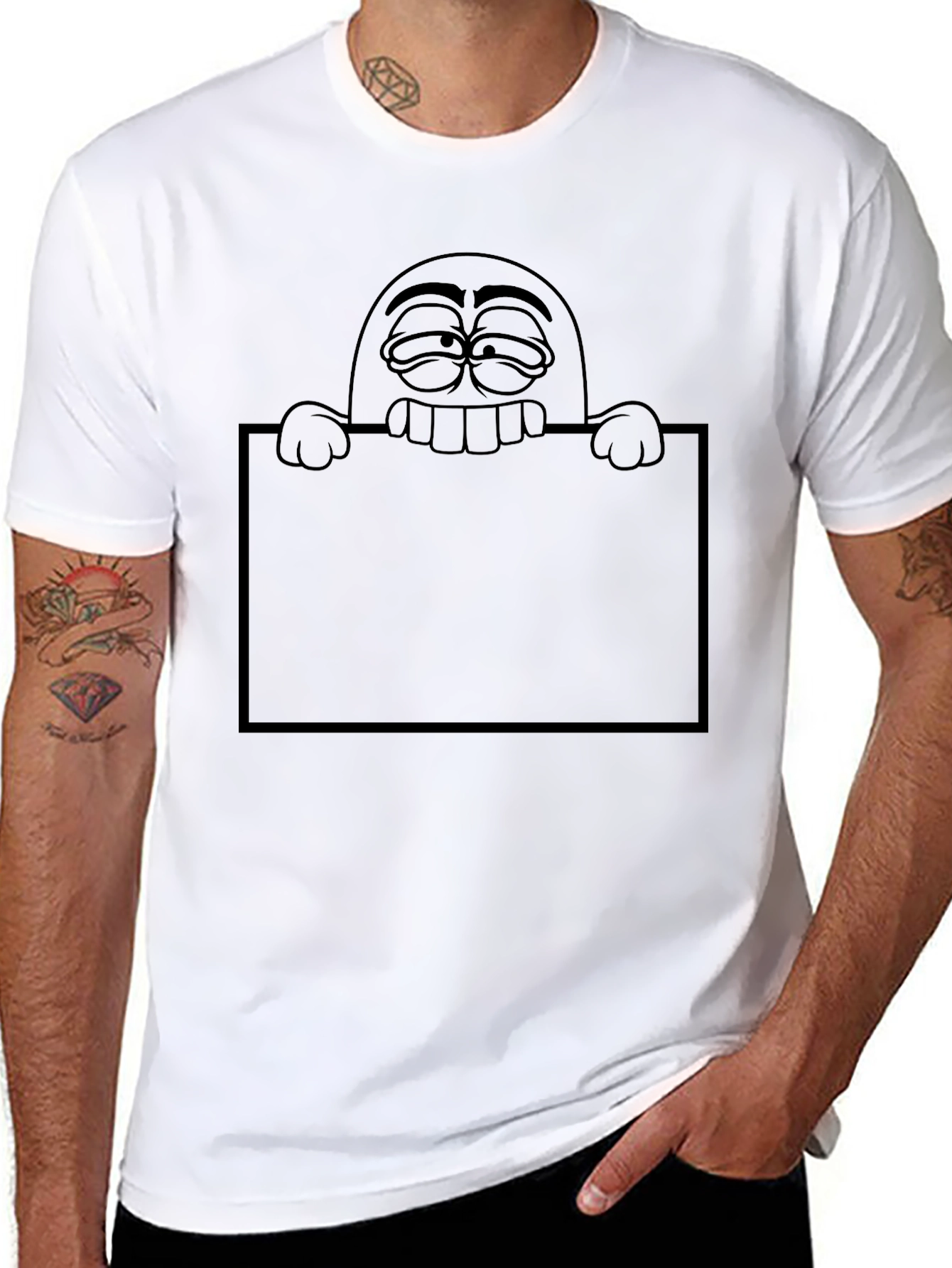Funny Cartoon Graphic Black T-Shirt