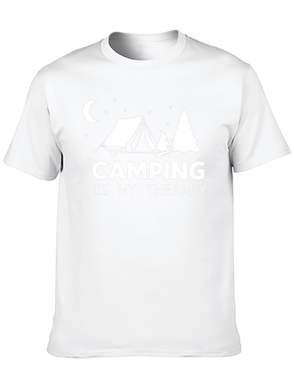 Camping Is My Therapy Graphic Tee - Black