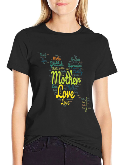 Mother Love Word Art Graphic T-Shirt