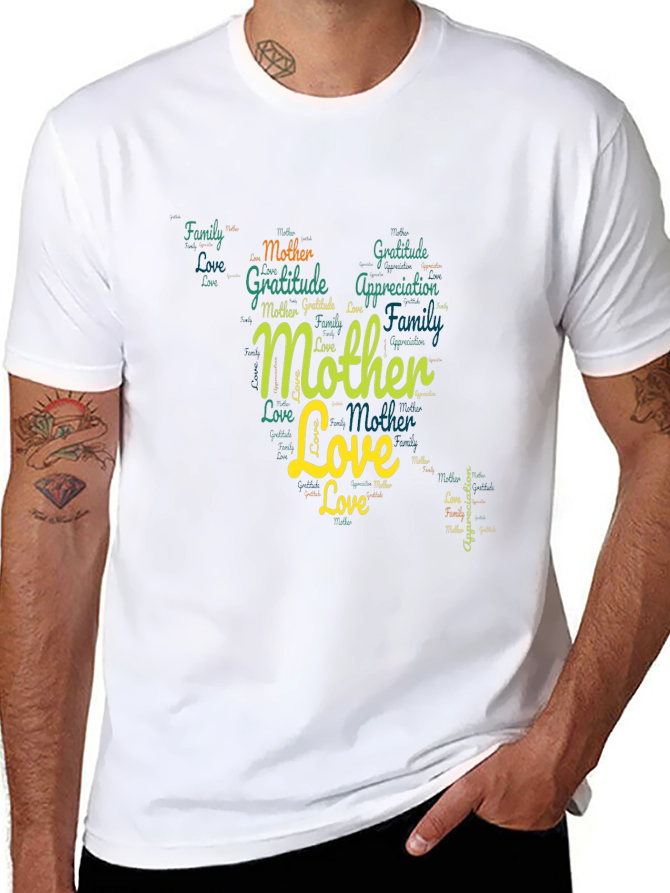 Mother Love Word Art Graphic T-Shirt