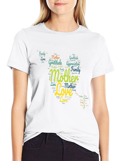 Mother Love Word Art Graphic T-Shirt