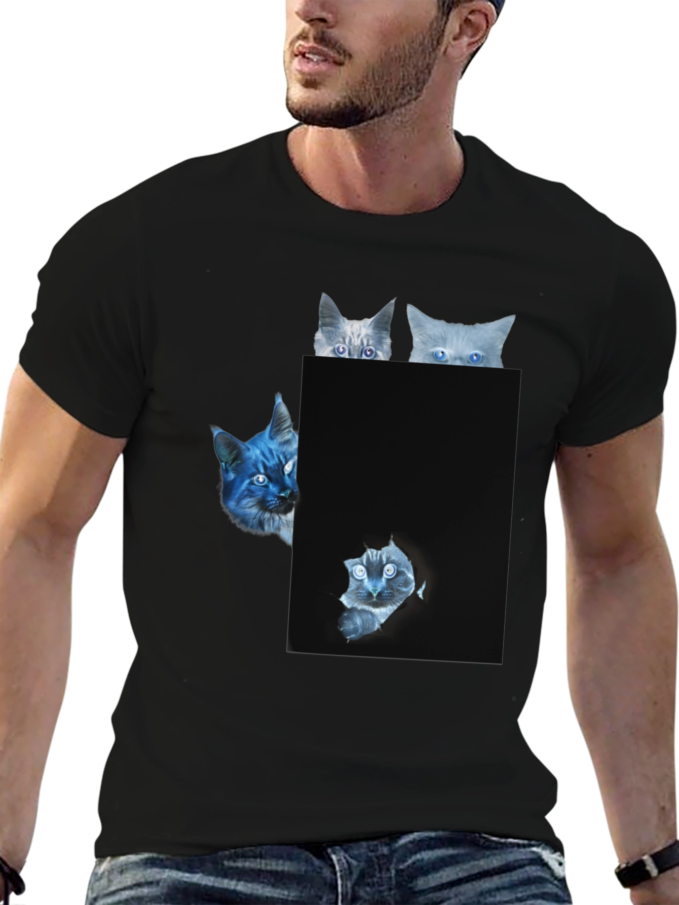 Cat Peekaboo T-Shirt - Quirky Graphic Tee