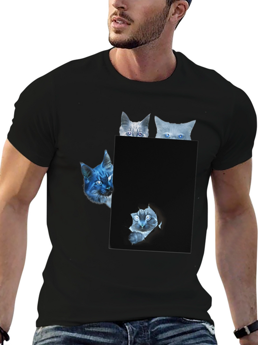 Cat Peekaboo T-Shirt - Quirky Graphic Tee