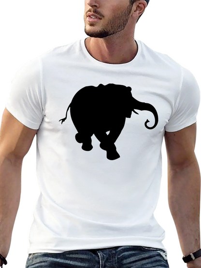 Elephant Silhouette Graphic Tee - Classic Black