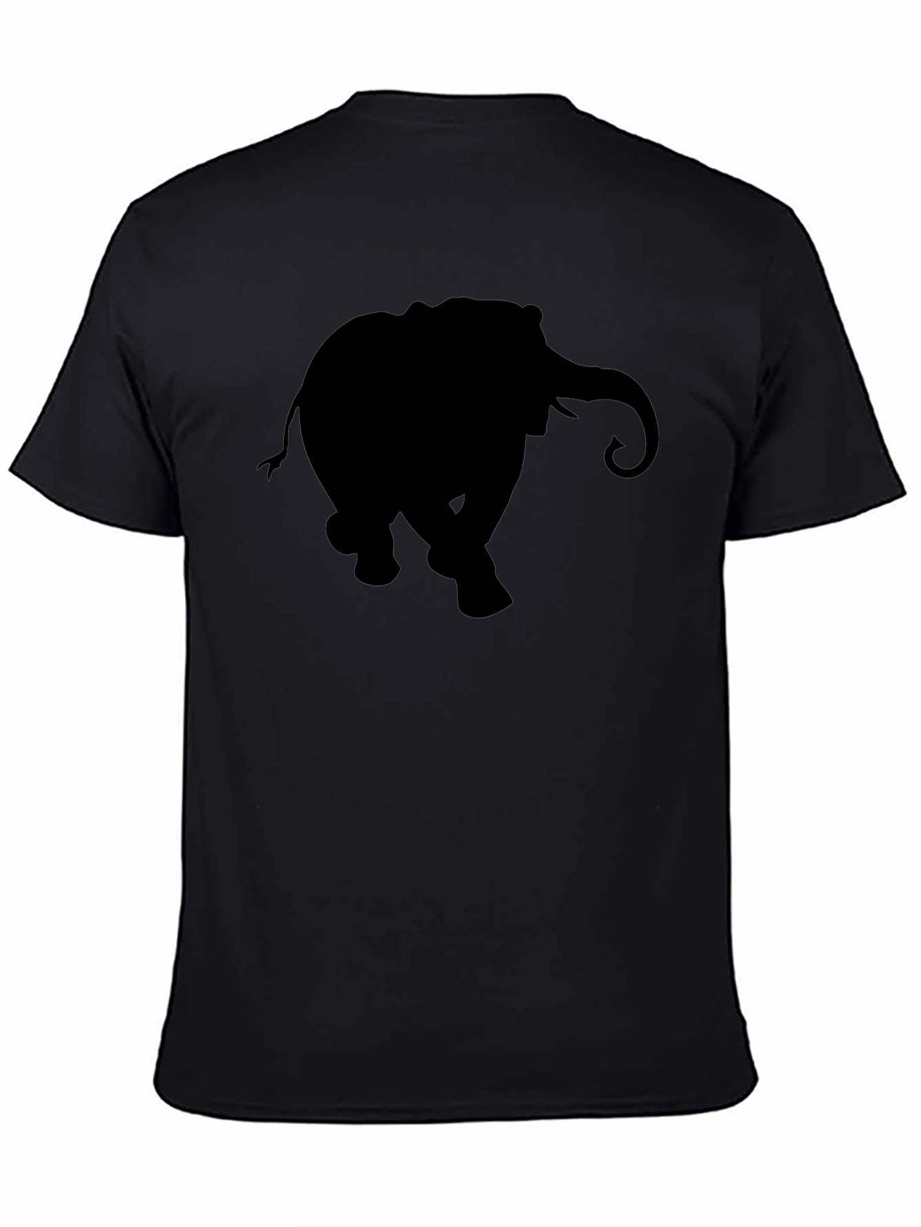 Elephant Silhouette Graphic Tee - Classic Black