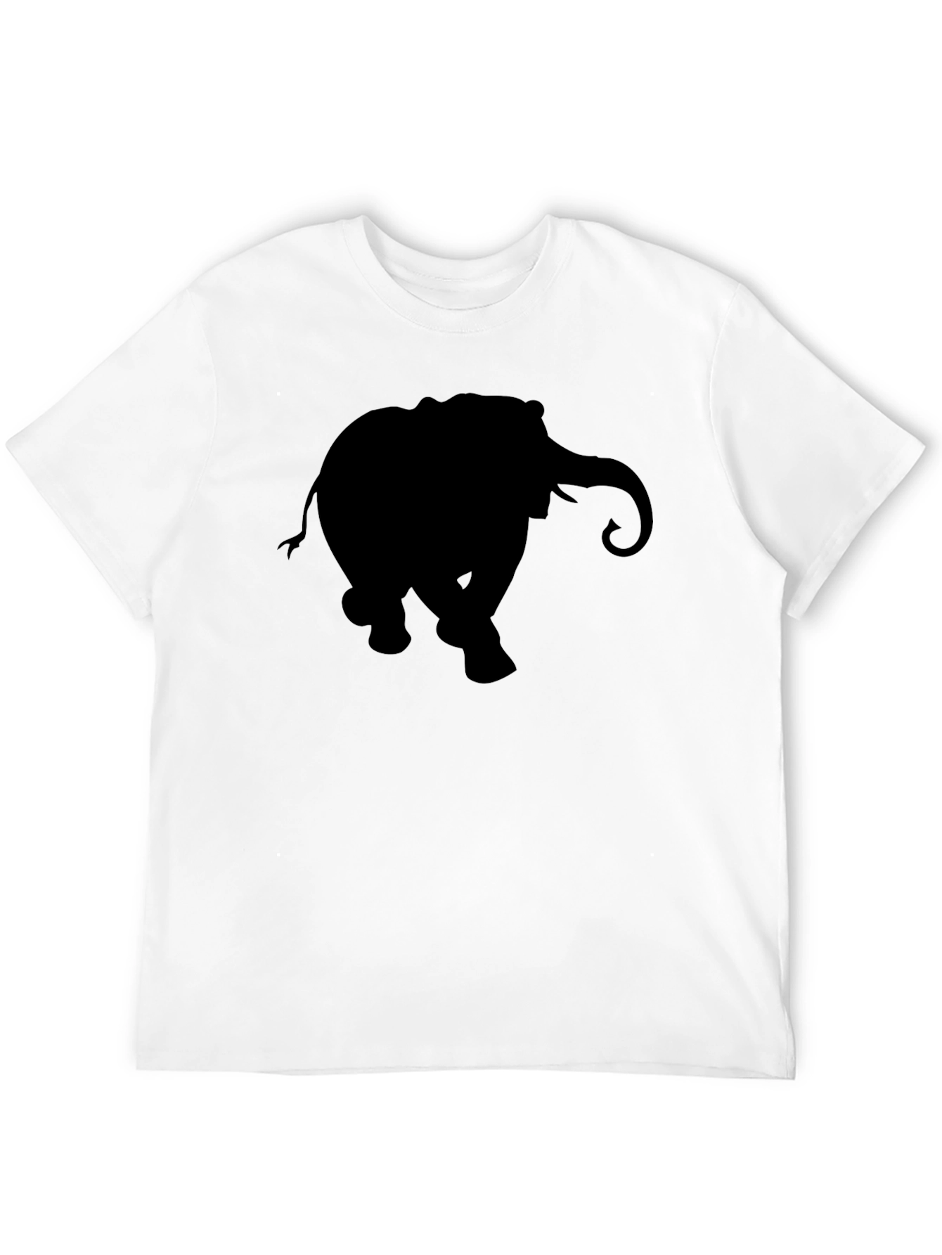 Elephant Silhouette Graphic Tee - Classic Black