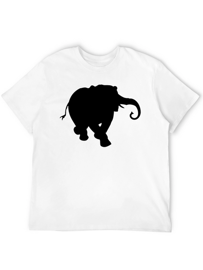 Elephant Silhouette Graphic Tee - Classic Black