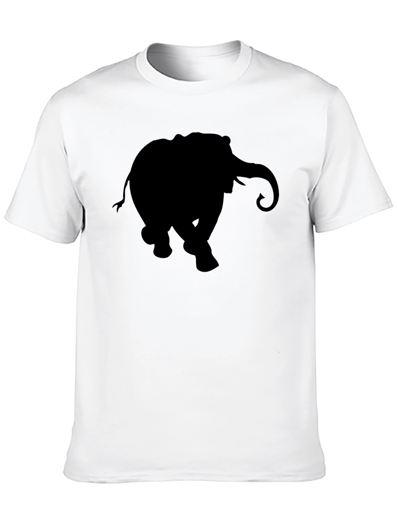 Elephant Silhouette Graphic Tee - Classic Black