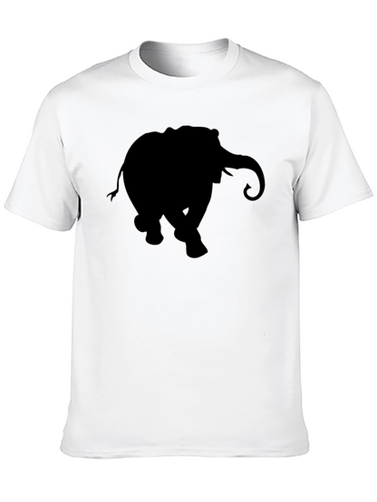 Elephant Silhouette Graphic Tee - Classic Black