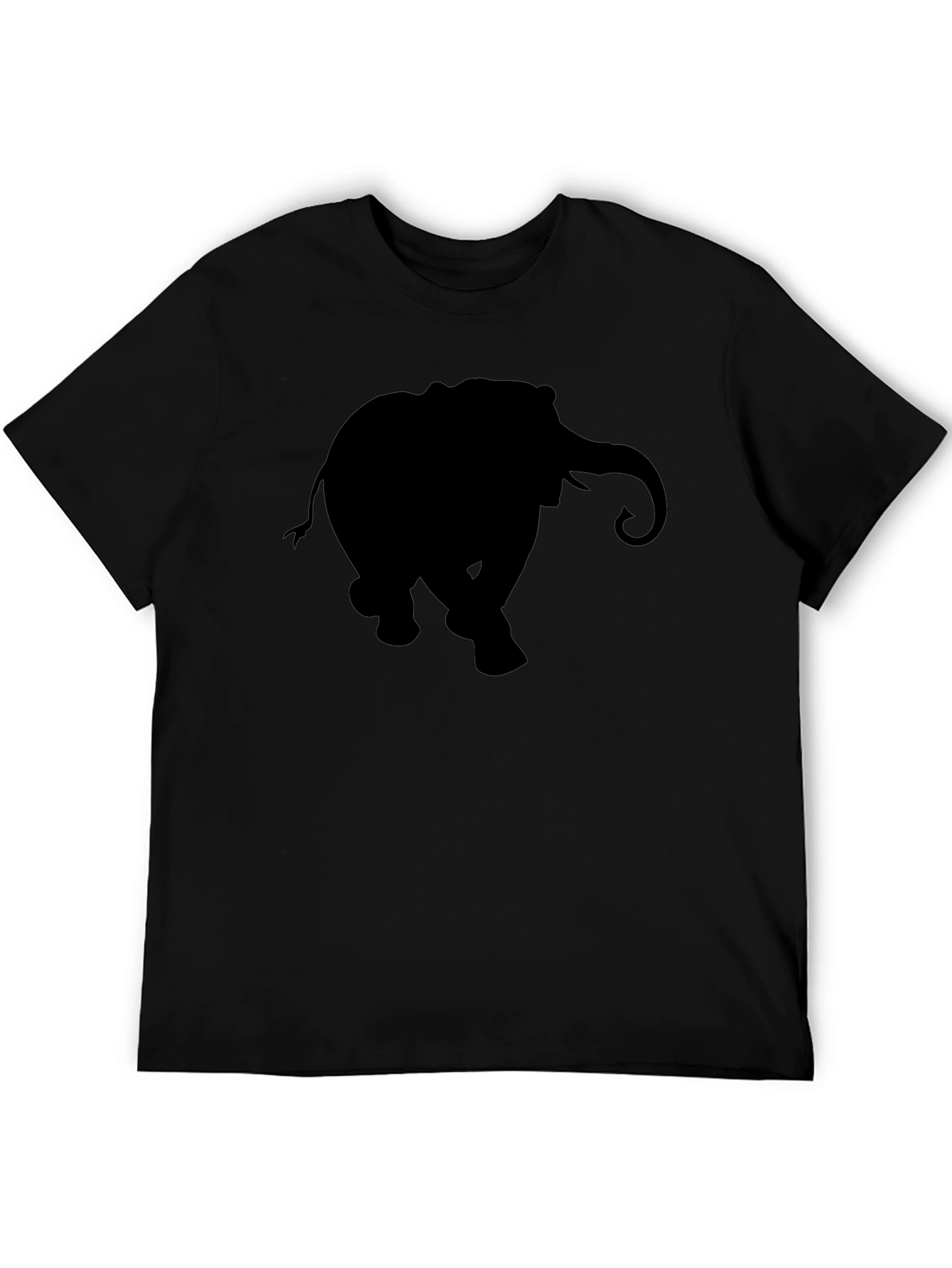 Elephant Silhouette Graphic Tee - Classic Black