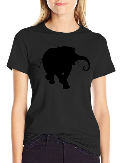 Elephant Silhouette Graphic Tee - Classic Black