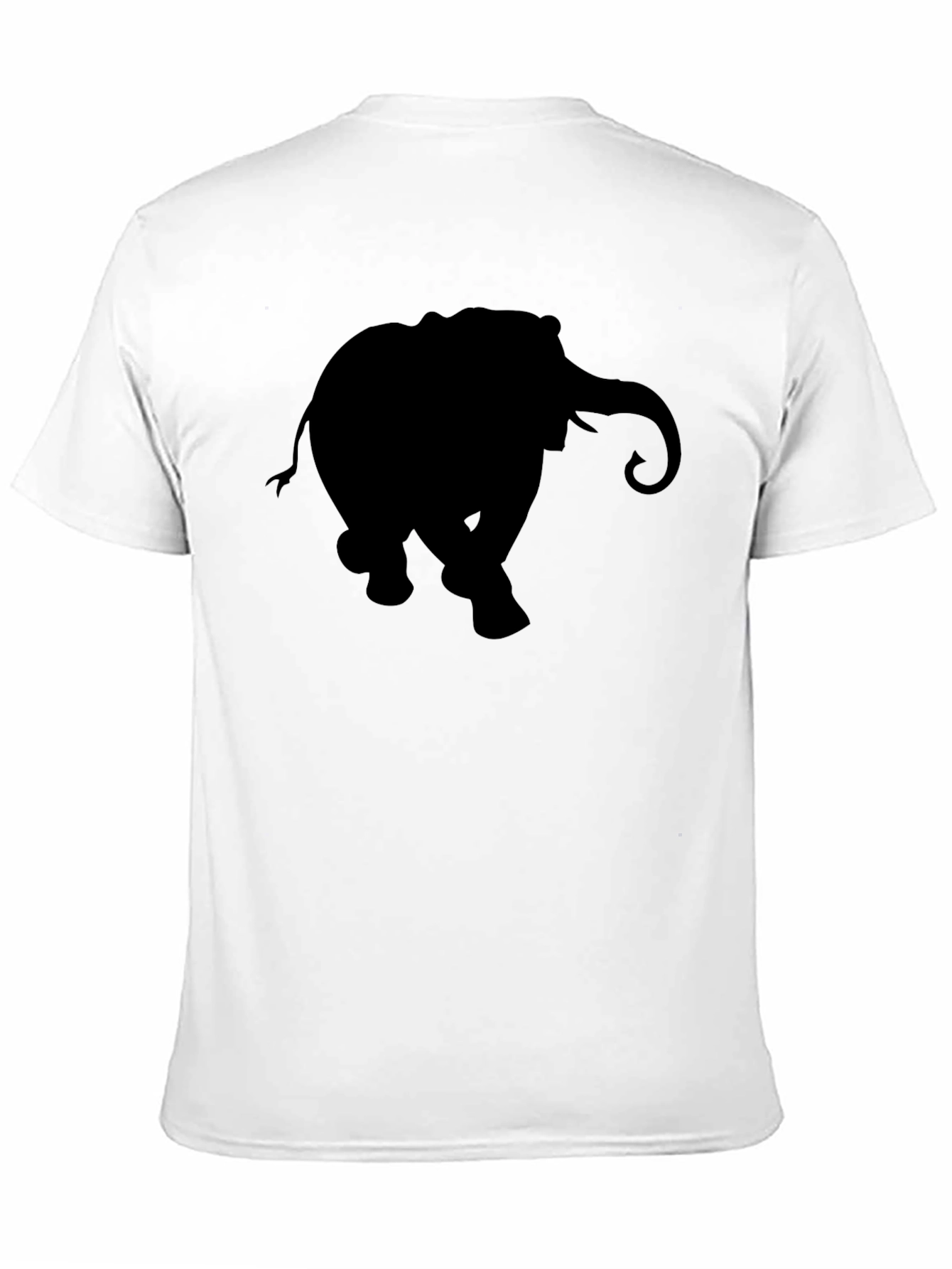 Elephant Silhouette Graphic Tee - Classic Black