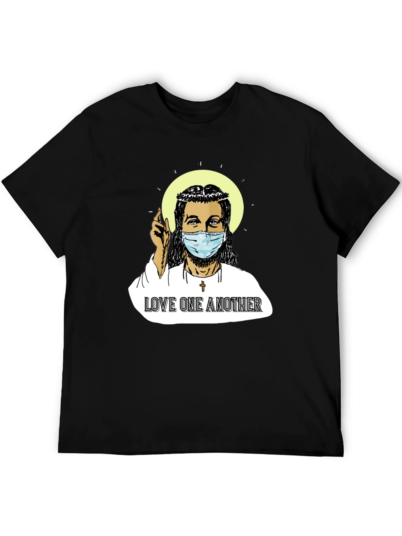 Masked Jesus Graphic T-Shirt - Love One Another