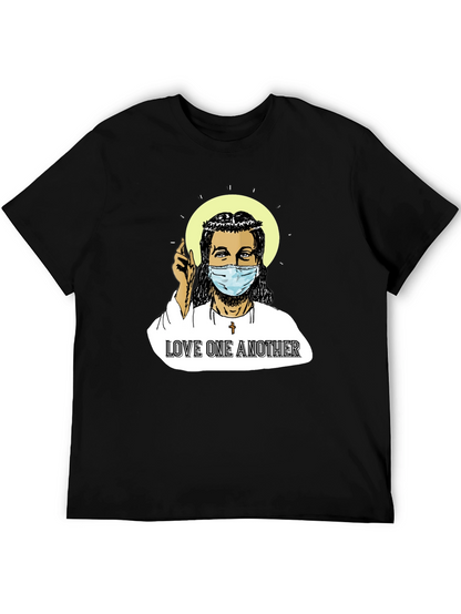 Masked Jesus Graphic T-Shirt - Love One Another